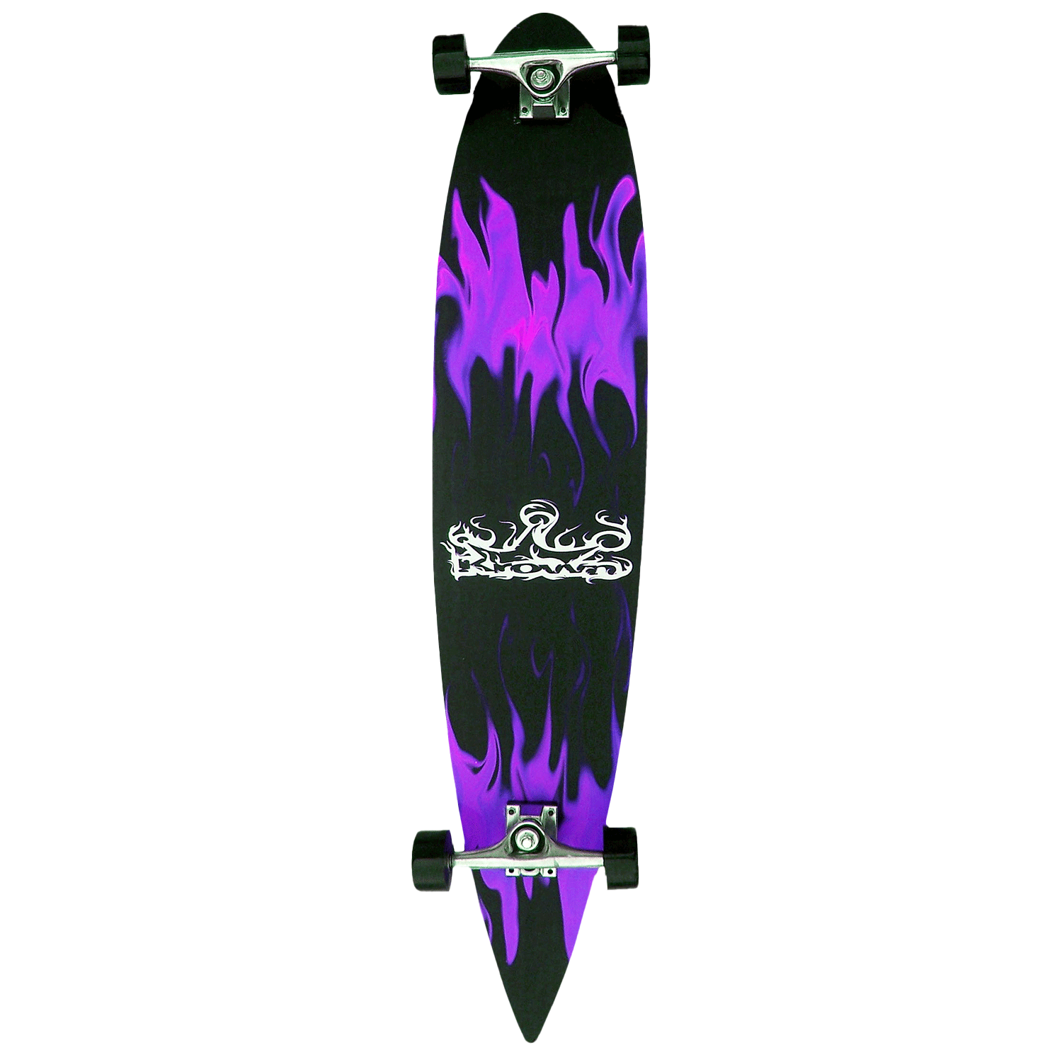 Krown Longboard Complete Pintail Purple Flame 9in x 43in