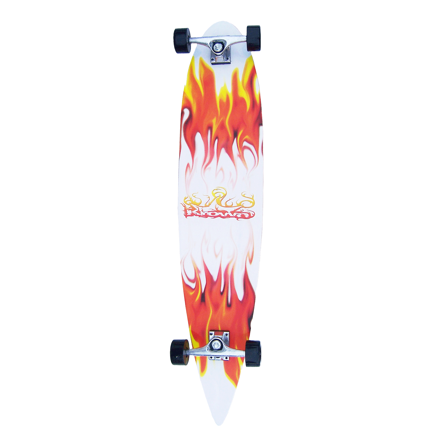 Krown Longboard Complete Pintail Red/White Flame 9in x 43in