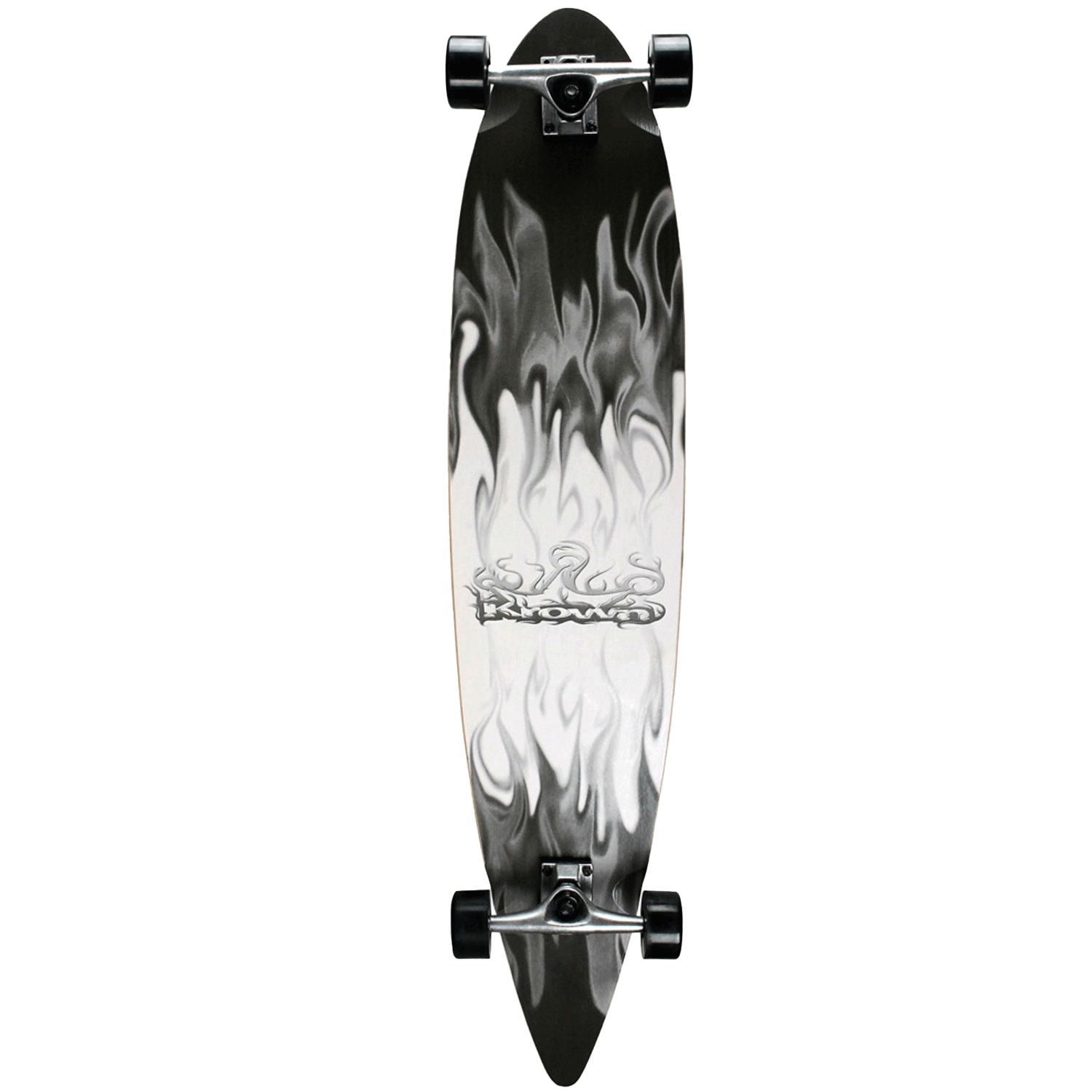 Krown Longboard Complete Pintail Grey/White Flame 9in x 43in